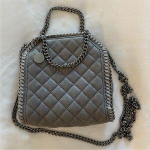 Stella McCartney Gray Quilted Shoulder Bag Mini Fallabella Crossbody